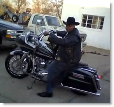 Black Dragon sitting on a Harley Davidson