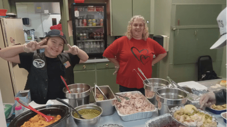 The Saints Motorcycle Club and United Bikers of Maine served a hearty turkey dinner to surrounding communities.