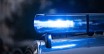 police blue lights flashing